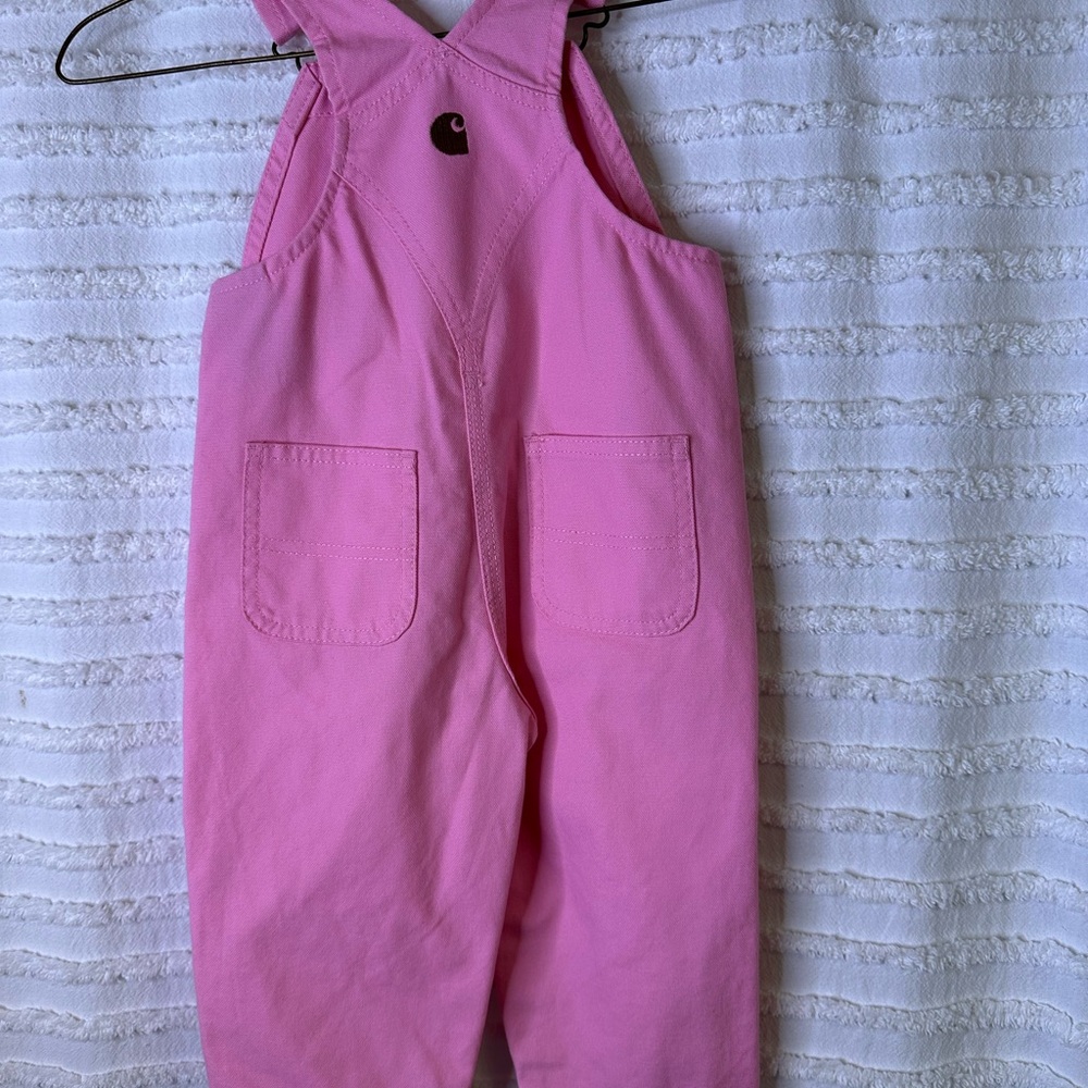 Carhartt Infant Canvas Pink Overalls 12M NEW - Picture 4 of 8